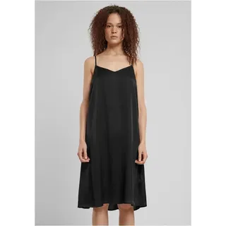 URBAN CLASSICS Viscose Satin Slip ärmelloses Midikleid Black M