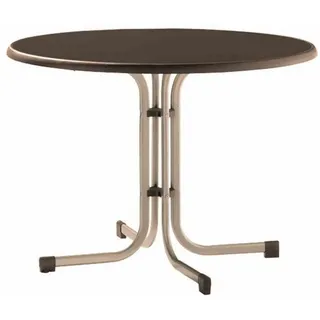 Sieger Boulevard-Klapptisch mit mecalit-Pro-Platte Ø 100 x 72 cm champagner/schieferdekor mocca