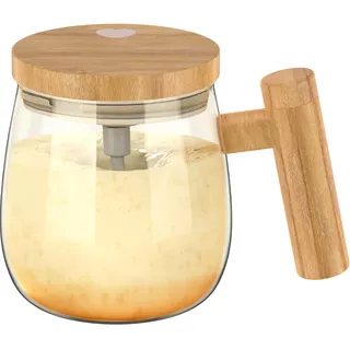 Selbstrührende Tasse 400ml 7000 U/min Ultra Feiner Geschmack Selbstrührender Becher IP68 Wasserdicht mit Dreizackige Rührstab Elektrischer Rührbecher Self Stirring Mug für Kaffee Milch (Stil2)