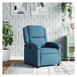 vidaXL Relaxsessel 86,5 x 99,5 x 86,5 cm Blau Samt mit verstellbarer Rückenlehne