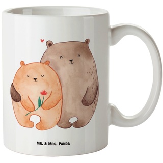 Mr. & Mrs. Panda Tasse Bären Liebe - Weiß - Geschenk, Groß, XL Teetasse, Heiraten, Freundin, XL Tasse Keramik weiß