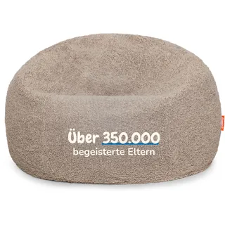 Funzy Sitzsack für Kinder aus Cord mit Schaumstoff-Füllung, Kindersitzsack für Mädchen & Jungen aus hochwertigen Materialien, ÖKO-TEX® 100 Standard Zertifiziert, 3 Jahre Garantie, Teddy Haselnuss