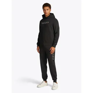 Tommy Hilfiger Jogginganzug TOMMY HILFIGER "HILFIGER NEW YORK TRACKSUIT", Herren, Gr. M, schwarz, Sweatware, Obermaterial: 63% Baumwolle, 37% Polyester, regular fit, Sportanzüge Jogginganzug, im 2-teiligen Set