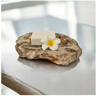 Kinaree Seifenschale Seifenschale Versteinertes Holz, aus versteinertem Holz, Naturstein, versteinertes Holz, Naturprodukt, natürliche Maserung braun