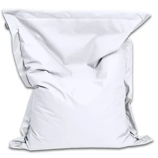 BuBiBag Sitzsack 145x100 cm mit Füllung – Handgefertigt – Bean Bag Indoor & Outdoor – Liegekissen Bodenkissen Erwachsene – wasserabweisend bequem – Weiß