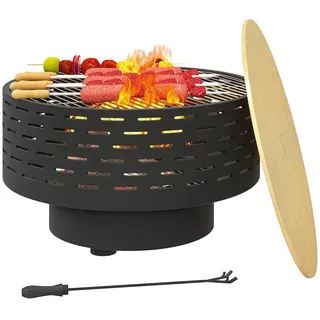 Outsunny Feuerschale Ø 60 cm Kohlegrau