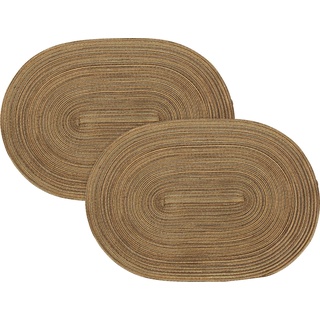 Pichler Tischset Samba 2er-Pack braun Größe oval: 33x48 cm
