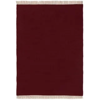 benuta pop Wollteppich, Dunkelrot, Textil, Rechteckig, 120x170 cm, Gots, pflegeleicht, Teppiche & Böden, Teppiche, Naturteppiche
