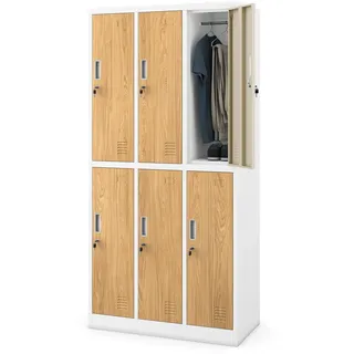 Jan Nowak Umkleideschrank 185 x 90 x 45 cm Braun/Weiß