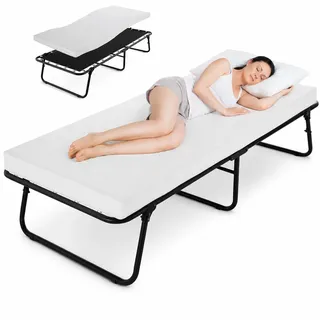 MAMIZO Klappbett Gästebett 80x190cm,Einzelbett Klappbar,Tragbares Reisebett