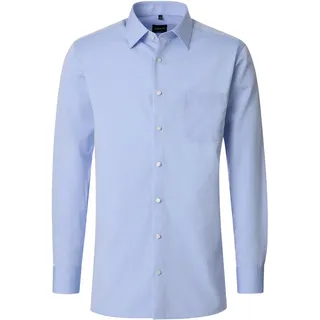 Businesshemd VENTI "VENTI Businesshemd uni", Herren, Gr. 45, Normalgrößen, blau, 100% Baumwolle, unifarben, comfort fit, Hemden