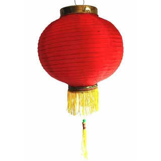 125, Lampion Nylon Stoff rot rund ca.25 cm Ø China Lampe Laterne Lichterkette