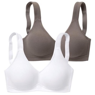 PETITE FLEUR Soft-BH Damen taupe+weiß Gr.85E