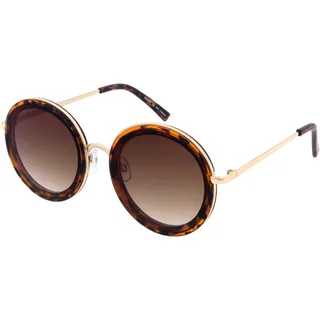 GNTM Sonnenbrille Metall Havanna Braun Rund - gold