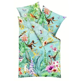 Kaeppel Bettwäsche 135x200cm versch. Motive Äffchen Urwald Wolf Tropical Federn, Satin, 2 teilig, hochwertiger Digitaldruck mit einem eindrucksvollen Motiv