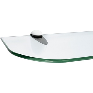 ib style Wandregal Glasregal 6mm klar 90 x 15 cm + Clip CLASSICO Weiß, Glasboden aus ESG-Sicherheitsglas - Wandregal weiß