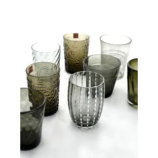 Zafferano - Melting Pot Set mit 6 gemischten Tumbler-Gläsern, grau MP00109