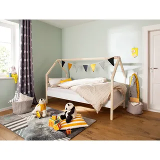 Daybett OTTO HOME "Janne", weiß (weiß, natur, weiß, natur), B:96cm H:133cm L:205cm, Daybetten, Kiefernholz, in verschiedenen Farbvarianten, Liegefläche 90x200 cm