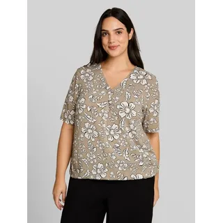 TOM TAILOR PLUS Kurzarmbluse Blusen & Shirts Plus Size - Bluse aus Viskose grün 46 EU