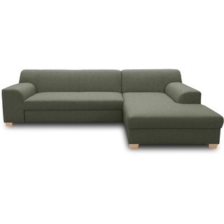 DOMO. Collection Ecksofa Tinos, L-Sofa, Eckcouch mit Schlaffunktion, Schlafsofa Couch, L-form, 273 x 157 cm in grün