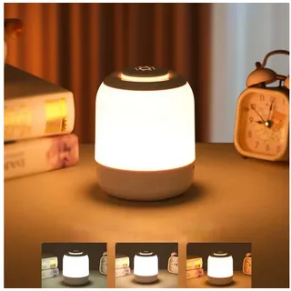 ibettertec Nachtlicht LED Nachtlicht LED Nachttischlampe, Dimmbar Atmosphäre Tischlampe, LED fest integriert, mit Touch-Sensor, Schlafzimmer Lampe, 3 Farben Tragbare Nachtlicht für Kinder/Erwachsene, für Treppenlich Kinderzimmer, Schlafzimmer weiß