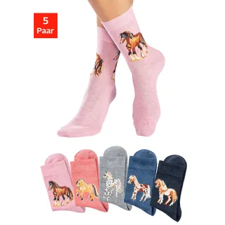 H.I.S. H.I.S Socken in hellrosa-meliert, hellgrau-meliert, jeans-meliert & Gr. 39-42,
