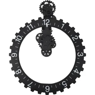 3D Uhr mit beweglichem Zahnrad Retro große hängende Zahnraduhr rotierende mechanische Stunde Rad Wandkunst dekorative Uhr schwarz