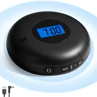 Vibrationswecker für Schwerschläfer, Wochentags-/Wochenend-Doppelalarm, Wiederaufladbarer Lauter Wecker mit Tastensperre-Funktion, Digitale Mini Vibrationsalarm, Tragbare Reisewecker für Langschläfer