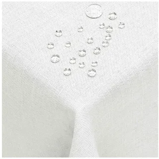 DecoHomeTextil Heimtextilmanufaktur Tischdecke Leinen Optik 130 x 130 cm Weiß