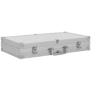 vidaXL Koffer Waffenkoffer Aluminium ABS Silbern silberfarben