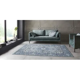 HANSE HOME Nouristan Mirkan Orient Teppich – Wohnzimmerteppich Orientalisch Kurzflor Vintage Orientalischer Teppich für Esszimmer, Wohnzimmer, Schlafzimmer – Himmelblau, 120x170cm