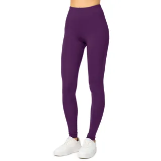 Merry Style Damen Lange Leggings aus Viskose MS10-143 (Pflaume, M)