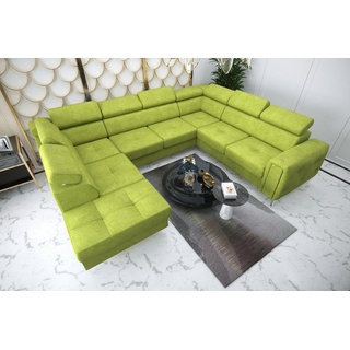 JVmoebel Ecksofa Sofa U-Form Stoffsofa Couch Wohnlandschaft Design modernes Sofa, Made in Europe grün