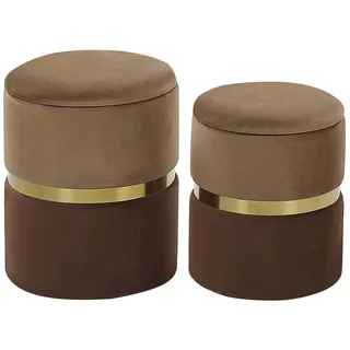 Beliani Pouf WICHITA Samtstoff Braun