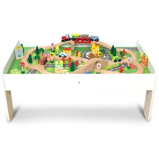 Coemo Spieltisch mit Holzeisenbahn 90 tlg.