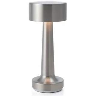 Goliving Nacht-Tischlampe kabellos, Tischleuchte mit Akku, Nachttischlampe Touch Dimmbar in drei Stufen, Table Lamp über USB-C aufladbar, Silber