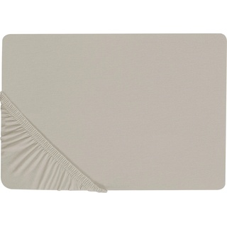 Beliani, Fixleintuch, Spannbettlaken Baumwolle taupe 180 x 200 cm JANBU (180 x 200 cm)