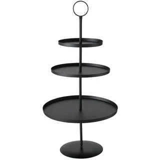 Boltze Etagere Samona Metall Ø30x60cm Mattschwarz