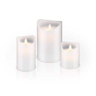 Goobay LED-Leuchtmittel goobay LED Echtwachs Kerze weiß 10 x 15 cm (1er Faltschachtel)