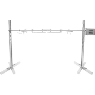 MEHOOSPVN Spanferkelgrill mit Motor, Edelstahl Spießbratengrill, Automatischer Drehgrill, 360° Drehung, 5-stufige Höhenverstellung Spießgrill, 40 kg Tragkraft