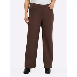 sheego Twill-Hose sportlich Braun 52