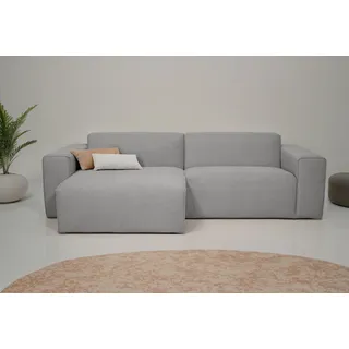 Ecksofa OTTO HOME "Koa, 228 cm, L-Form, Modulsofa in Cord, Chenille, Struktur, Webstoff", grau (cloud grau), B:228cm H:88cm T:159cm, 100% Polyester, Sofas, Ecksofa, Designsofa, weicher Lounge-Sitzkomfort, Welleunterfederung, bodentief