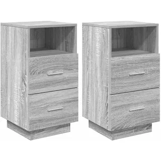 vidaXL Nachtschrank 2 Stk. 36 x 36 x 68 cm Grau