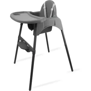 YIHAKIDS Hochstuhl Baby, 2-in-1 Kinderhochstuhl, Verstellbarer Kinderstuhl mit Tisch, Babystuhl Plastik, Kinder Essen Stuhl, Fütterungsstuhl Futterstuhl ab 6 Monate - 3 Jahre (max. 15 kg) - Dunkelgrau