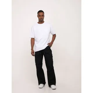 Denim House Loose-fit-Jeans Herren Baggy Fit Cargo Hose Sommer Loose Fit Pant schwarz L