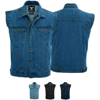 BULLDT Motorradweste Herren Jeansweste aus Baumwolle Denimweste (DE/NL/SE/PL, Numeric, 54, Regular, Regular, Standard, Hellblau) - 54