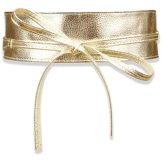 SIXHAOBU Damen Gürtel,Taillengürtel Gold Breit Aus Kunstleder Mit Schnürung,Taillengürtel Breiter Stilvolles Accessoire für Elegante Outfits und Betonte Taille - L