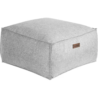 Beliani Pouf Grau 50 x 50 cm mit EPS-Perlen Abnehmbarem Bezug Quadratisch Modern Skandi Bodenkissen Sitzpouf Sitzmöbel Indoor