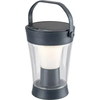 Solarleuchte ANGERS LED 3W 4000K IP54 Kunststoff grau, transparent H:24cm Ø12cm dimmbar mit Schalter, Lichtsensor