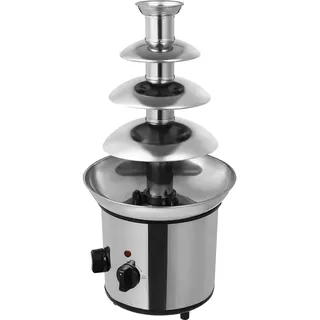 Schokoladenbrunnen, 170W Edelstahl Brunnen Set 1.8L, 4-Tier Schokolade Brunnen Maschine, 40°C Heiztemperatur, Heiße und flüssige Schokolade für Brunch, Partys, Weihnachten, Silvester